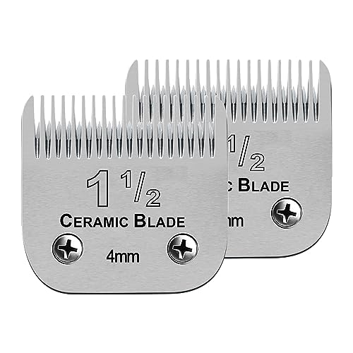 1-1/2 Replacement Blade compatible with Oster Classic 76/Andis dog Clipper | Cut Length 5/32"(4mm),2 Pack,Compatible with Andis/oster Classic 76/Star-Teq/Power-Teq/A5 Clipper - color: SIZE 1-1/2(PACK)