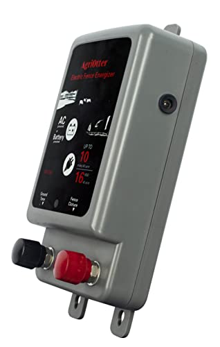 Electric Fence Energizer 40 Acre 10 Miles 2 in 1 Powered by Battery or AC Outlet 12000V 2J Pulse Electric