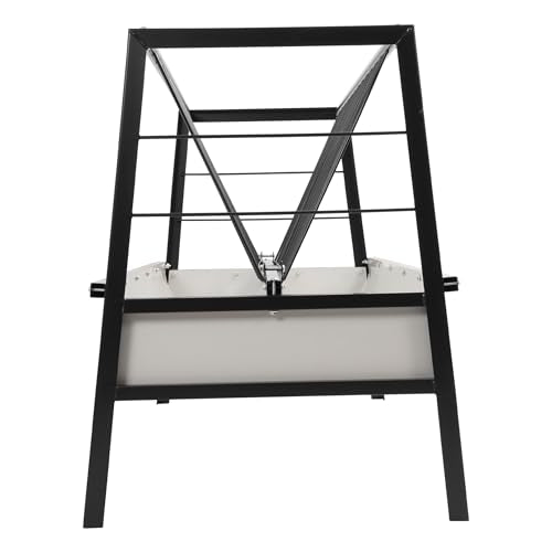 HECASA Livestock 2-in-1 Hay & Grain Feeder Storage and Dispensing Feed Pan | 55 Gallon Capacity Livestock Hay Feeders for Goats, Sheep, Horses Steel Powder Coated Black - size: Black