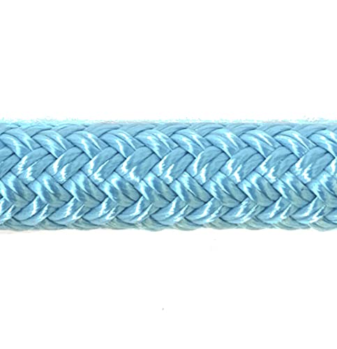 Double Braid Lead Rope with Eye Splice Loop, 12-14FT Lengths (Ice Blue, 12 ft.) - color: Ice Blue, size: 12 ft.