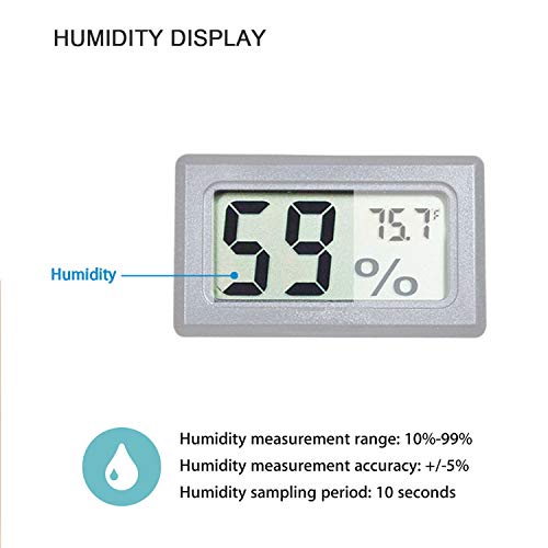 4-Pack Mini Indoor Temperature Humidity Meters Digital Gauge | Thermometer Hygrometer Fahrenheit (℉) Display for Reptile Tank,Jars,Guitar Case,Greenhouse, Garden, Cellar, Fridge, Closet