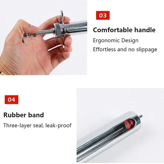 20cc Stainless Steel Injector Reusable Metal Syringe 20ml glass Hypodermic Veterinary Animal Syringe Livestock Pig Cattle Sheep Feeder with locking screws