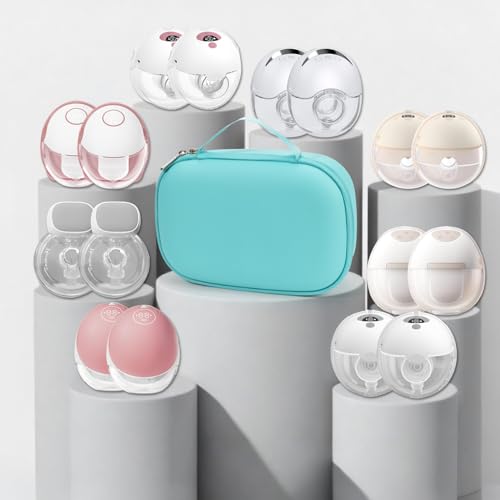 Wearable Breast Pumps Carrying Case, Hard Shell Breast Pump Bag with Waterproof Removable Tray, Breast Pump Storage Bag Compatible with Most of Wearable Breast Pumps (Teal) - color: Teal