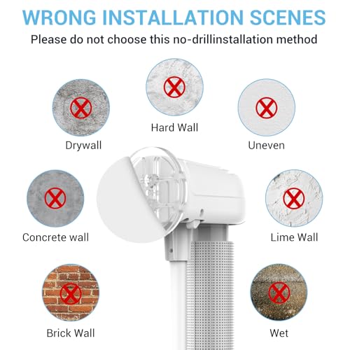 HAMOPY Auto-Lock Retractable Baby Gate Replacement Free-Punch Parts, Original Hardware Set (Including 2 x Latches + 2 x Brackets) Only Fit 55“&71” Auto-Lock Baby Gate(White) - color: Wh-pf