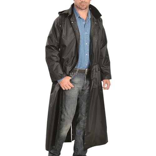 Double-s mens Saddle Slicker Adult Rain Coat - color: Black, size: 3X-Large
