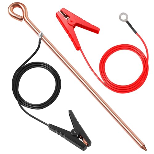 Electric Fence Wire Connect The Energizer and Electric Fence Charger Solar Fence Charger Solar Powered Electric Fence, Solar Electric Fence (6FT(Wire+Grounding Rod)) - style: 6FT(Wire+Grounding Rod)
