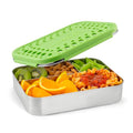 LunchBots Large Cinco Stainless Steel Kids Bento Box 5-Section Green 32 oz - color: Green, size: 5 Section