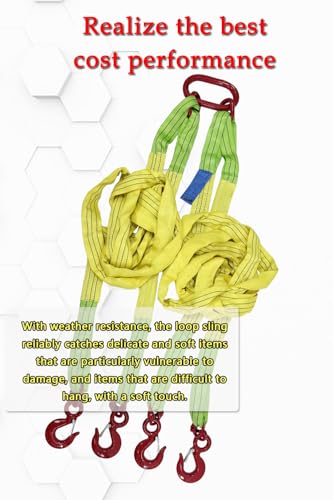 Four Leg Bridle Web Sling 10ft 11023lb Web Slings Belt Type with Hook 3.0 m 5000 kg Light Weight and Flexible Capacity Steel Sling[4leg 5.0t 3m] - size: 4leg-5t-3m