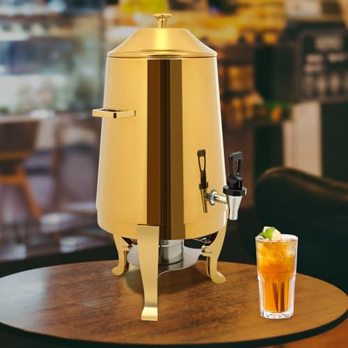 Stainless Steel Beverage Dispenser, 3.43Gal/13L Drink Dispenser with Spigot, Water Beverage Milk Can Milk Pail Bucket for Hot Water, Cold Milk, Coffee, Tea, Juice - size: 3.43Gal/13L