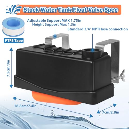 Water Trough Float Valve for Livestock Stock Tank,Fit Standard 3/4"NPT Hose | Stock Water Tank Float Valve for Livestock Pond Farm Cattle Goat Horse Swimming Pool,2 PCS Autofill Livestock Waterer - style: Stock Tank Float Valve-2PCS