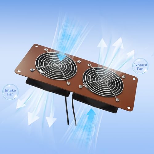 20W Solar Fan Kit for Chicken Coops, Greenhouses and Sheds | 2 Fans Included, Intake and Exhaust Airflow, 3500RPM Speed, IP67 Waterproof, 360° Adjustable Mount, 8.8ft Cable