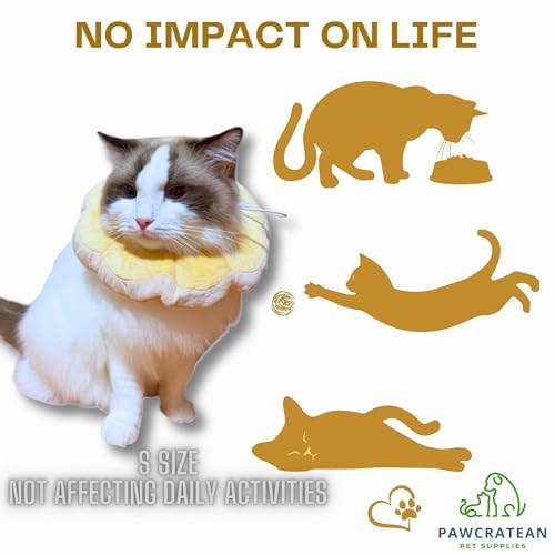 Adjustable Comfy Flower Style Elizabeth Collar for Cats Puppies Soft Recovery Cone Pet Protective Neck Collar (Yellow, Medium) - color: Yellow, size: Medium