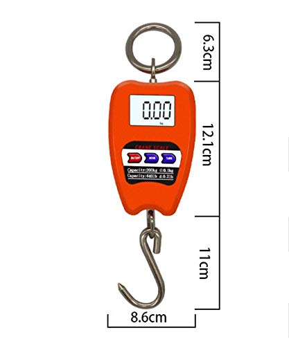 Hanging Weight Scale Industrial Heavy Duty for Farm, Hunting, Bow Draw Weight, Big Fish & Hoyer Lift with Accurate Sensor Digital, Professional (440LBS Orange) - color: 440LBS Orange
