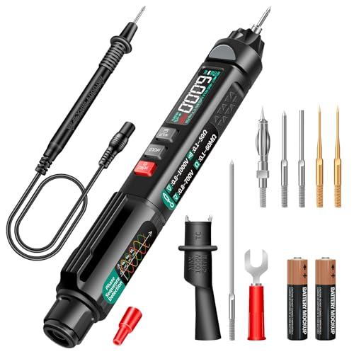 ANENG Pen Type Digital Multimeter, 6000 Count AC/DC Voltage Tester with NCV | Measures Current,Resistance,Continuity,Capacitance,Diodes with Non-Contact Voltage Sensor,Live Wire Electrical Tools - style: Pen Multimeter (High Version)