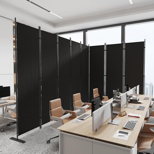C-Hopetree 8 Panels Room Divider, 6 Ft Tall Indoor Folding Privacy Screen, Portable Partition Separator, Freestanding Separation Temporary Wall for Office, Bedroom, 160" W X 71" H, Black - size: 8-Panel