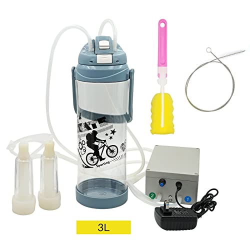 3L Goat Milking Machine Electric Pulsation Vacuum Pump Goat Milker | Portable Milking Machine for Goat, Adjustable Speed, 2 Teat Cups - style: Sheep