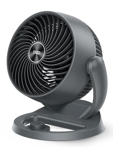 DREO Desk Fan, 12-Inch Air Circulator Fan for Bedroom, 70ft Powerful Airflow, 120° Tilt Adjustment, 25dB Ultra-Quiet, 3 Speeds Small Table Fan for Whole Room, Home, Office - color: Grey