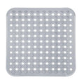 Yimobra Square Shower Mat Non Slip, Super Strong Suction Cups, 21"X21" Bath Tub Mat with Drain Holes, Machine Washable Fast Draining Bath Mats, Bathroom Essentials,Clear Gray - color: Clear Gray, size: 21 X 21 Inch