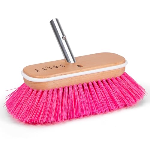 Salty Captain Hard Bristle Boat Deck Brush | Heavy-Duty Cleaning for Grime, Stains & Salt Build-Up – Durable Marine-Grade Design - style: Brush Hard (Pole not included)