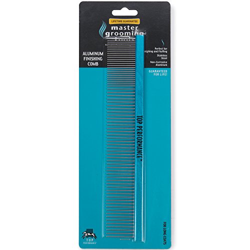 Master Grooming Tools Aluminum Finishing Comb — Versatile Combs for Grooming Dogs, 10", Black - size: 10 "