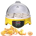 360° View 7-Egg Poultry Incubator for Hatching Chicken, Duck, Goose, Parrot, and Quail Eggs, with Temperature Control