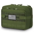 Jueachy Tactical Molle Pouch Large Admin Bag Utility Tool Pouches Molle Attachment EDC Pouches Expandable Molle Accessories Organizer Medical Pocket U.S.A Patch Included - color: Green
