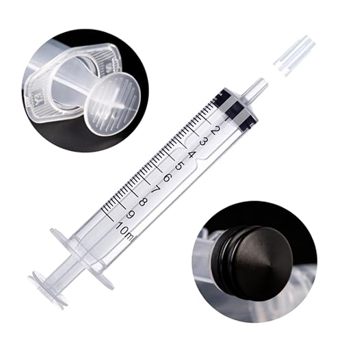 20 Pack 10ml Syringe for Liquid Without Needle,Syringe with Cap,Individually Wrapped,Measurement for Scientific Labs,Measuring Liquids,Pet Feeding,Oil or Glue Applicator (A 20 Pack 10ml) Straight Mouth - size: A 20 Pack 10ml