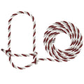 Weaver Livestock Braided Poly Rope Cattle Halter, Adjustable Style Cow Calf Halter, Livestock Handling Equipment for Showing, Maroon/Gray/White, 7'