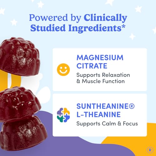 FIRST DAY Magnesium for Kids Gummies – Calm Kids Magnesium Citrate Gummies to Support Sleep & Relaxation – Bedtime Supplement with Suntheanine® L-Theanine, NO Melatonin - Strawberry - 30-Day Supply - size: 120 Count (Pack of 2)