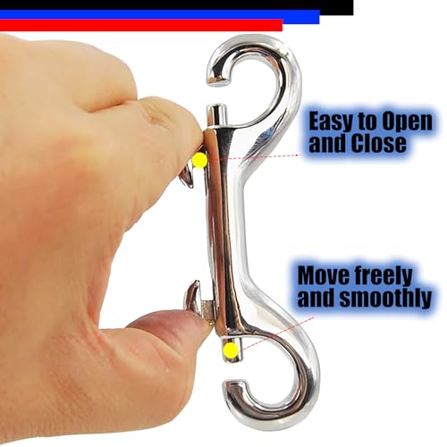 Double Ended Bolt Snaps Hook Zinc Alloy Double Trigger Metal Clips for Hanging Horse Tack Sling Feed Barns Water Buckets Linking Dog Leash Collar Leash Key Chain Horse Feeding Supplies 15 Pieces - size: 3.5 inch