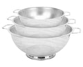 3PCS Colander for Kitchen, 3QT & 4QT & 5QT, Stainless Steel Colander Strainer with Handle for Fruits Vegetables Cooking Food, Dishwasher Safe - size: 3QT+4QT+5QT