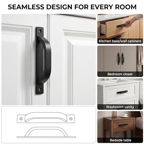 Dixiao 4Pcs Black Cupboard Drawer Handles, 5 inch/ 128mm Furniture Hardware Door Dresser Pulls, Cabinet Drawer Doors Knobs - color: Black
