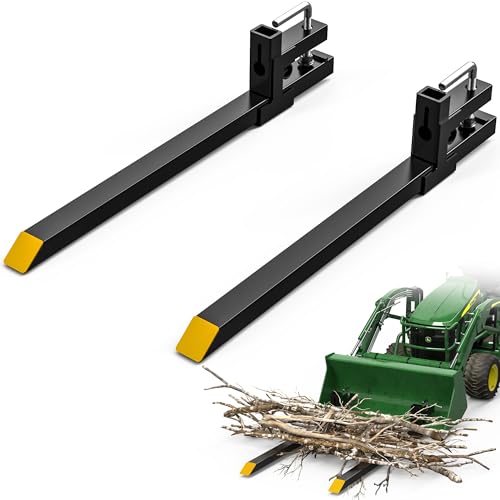 AUTOSAVER88 43" 2000lbs Clamp on Pallet Forks for Skid Steer Tractor Bucket | Quick Attach, Heavy Duty, Bolt-on, Length: 43" & Fork Length: 30", 45% Thicker Upgraded Wall, Reinforced Bolts & Screws - size: 43 Inch 2000lbs