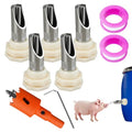 5 Pack Pig Nipple Waterer for Barrel Kit, Pig Nipple Drinkers Stainless Steel Pigs Drinker Feeder with Hardware 1/2 inch Automatic Pig Waterer System for Hog Goat Sows Piglets
