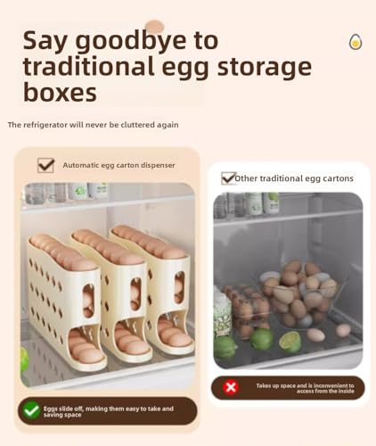 Rotating egg storage box, multi-layer kitchen egg rack, automatic egg roller, refrigerator side door egg tray