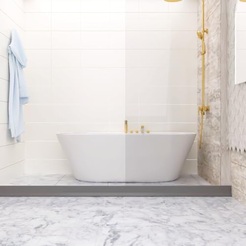 Raycity 3"H Shower Threshold Water Dam, Shower Water Guard, 74 Inch, Gray | Silicone Rubber Water Stopper for Walk in Shower, Water Barrier, Prevent Leaks, Suitable for Bathroom, Kitchen - color: Gray, style: 74 inch