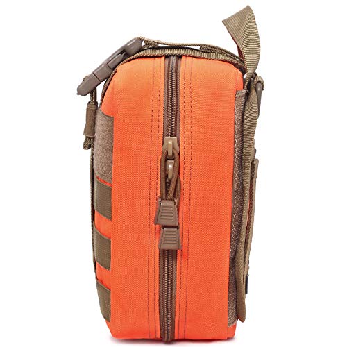 Molle Tactical Medical Pouch - Sturdy 600D Nylon Rip-Away EMT First Aid Bag (Bag Only) - color: oranged