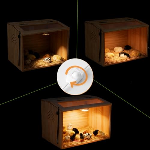 Chick Brooder Box,Brooder Box for Chicks,16" Lx12 Wx11 H, Ducks,Chicken Coop,Quail cage,2 Washable Liners,Adjustable Temperature Control.