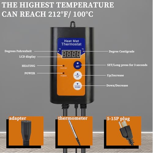 240V 3000W Submersible Portable Electric Pool & Hot Tub Immersion Water Heater with Thermostat, GFCI for Bathtubs, Inflatable Pool, Above Ground Pool, Swimming Pool and Baptistry