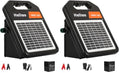 10 Miles Solar Electric Fence Charger with Day/Night Mode, 0.16J Portable Solar Fence Charger with Rechargeable Solar Panel for 24-Hour Uninterrupted Protection Electric Fence Energizer (Pack of 2) - size: MINI160-Rear switch (Pack of 2)
