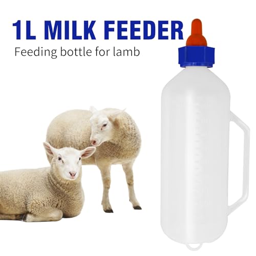 Lamb Feeding Bottle 1000ML, 1L Baby Lamp Milk Feeder Bottle Baby Goat Calf Milk Water Bottle Piglet Feeding Bottles Nursing Bottle Cup with Handle for Livestock Farm Animals