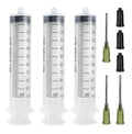 3 Pack 100ml Syringes with 14G 1.0'' Blunt Tip Needles and Storage Caps(Luer Lock), Plastic Reusable Syringe for Glue Applicator, Oil Dispensing Multiple Uses… - style: 100 ml