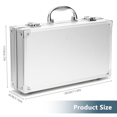 11.8 Inch Aluminum Tool Box Portable, Lockable Handle Portable Medicine Chest Organizer Aluminum Briefcases for Men Women-11.8x3.15x6.7in (30x8x17cm)