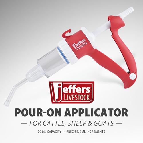 Jeffers Livestock Pour-On Applicator Gun, 70 mL Capacity | 2 mL Increments