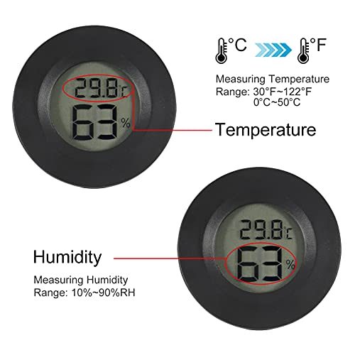 2PCS Mini Hygrometer Thermometer Electronic Digital Humidity Meter Gauge Monitor LCD Display Indoor Temperature Sensor with Fahrenheit Celsius