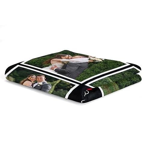 Personalized Couple Gifts for Boyfriends Girlfriends, Custom Blankets with Photos, Personalized Blanket with Photos & Text, Personalized Photo Blankets, Personalized Gifts for Valentines, Anniversary - color: 5 Photo-3