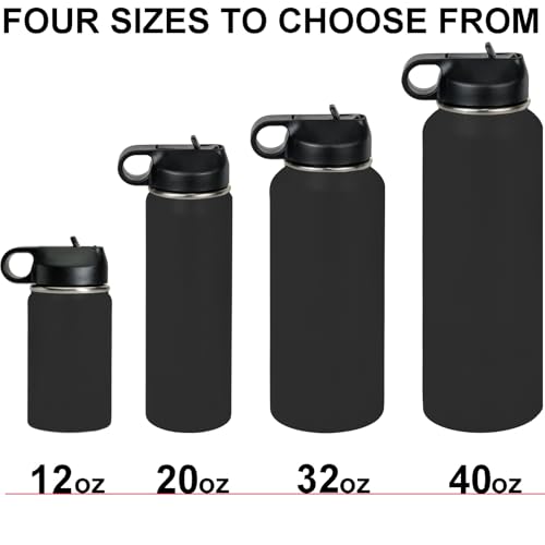 LaserGram Personalized 12oz Water Bottle, Horse (Green) | Engraved Gift, Vacuum Insulated Stainless Steel, Flip-Top Straw Lid, Laser Engraved With Your Name - color: Green, size: 12 Ounces