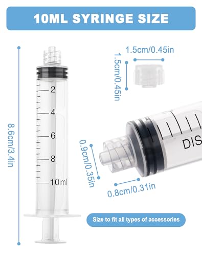 10mL Syringes without Needle, Sterile, Individually Wrapped | Luer Lock Syringe with Cap, Accurate Liquid Measurement for Lab Use and Home Care, 10 Pack - style: 10ML