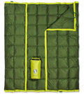 Down Camping Blanket 650 Fill Power - Ultralight Backpacking Quilt (1lb 6oz) Warm & Water-Resistant 20D Nylon Shell for Outdoors, Camping, Hiking, Travel, & Stadium - Packable - color: Forest Green