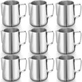 Honeydak 9 Pcs Milk Frothing Pitcher 304 Stainless Steel Steaming Pitchers for Coffee Bar Cappuccino Barista Tools Milk Jug Steamer Frother Cup (20 oz,Silver) - color: Silver, size: 20 oz